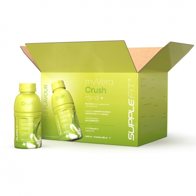 MYVERA CRUSH Mind + | toidulisand kofeiiniga 285 ml pudelites (12-pack) - 3420 ml